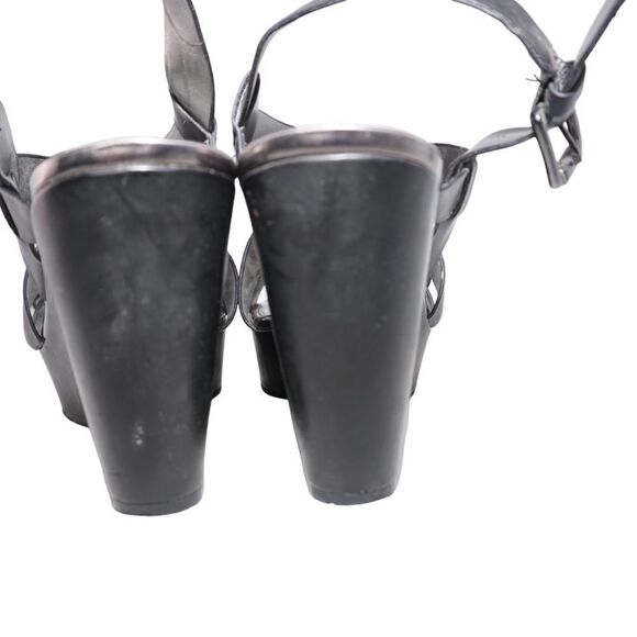 Marc Fisher Black Gilon3 Platform Wedge Sandals, Size 8.5 - Picture 9 of 10